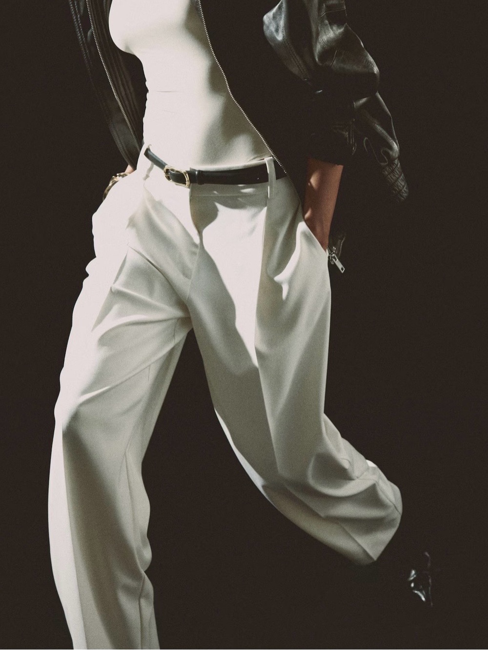 NWT H&M Cream Wide-Leg Trousers